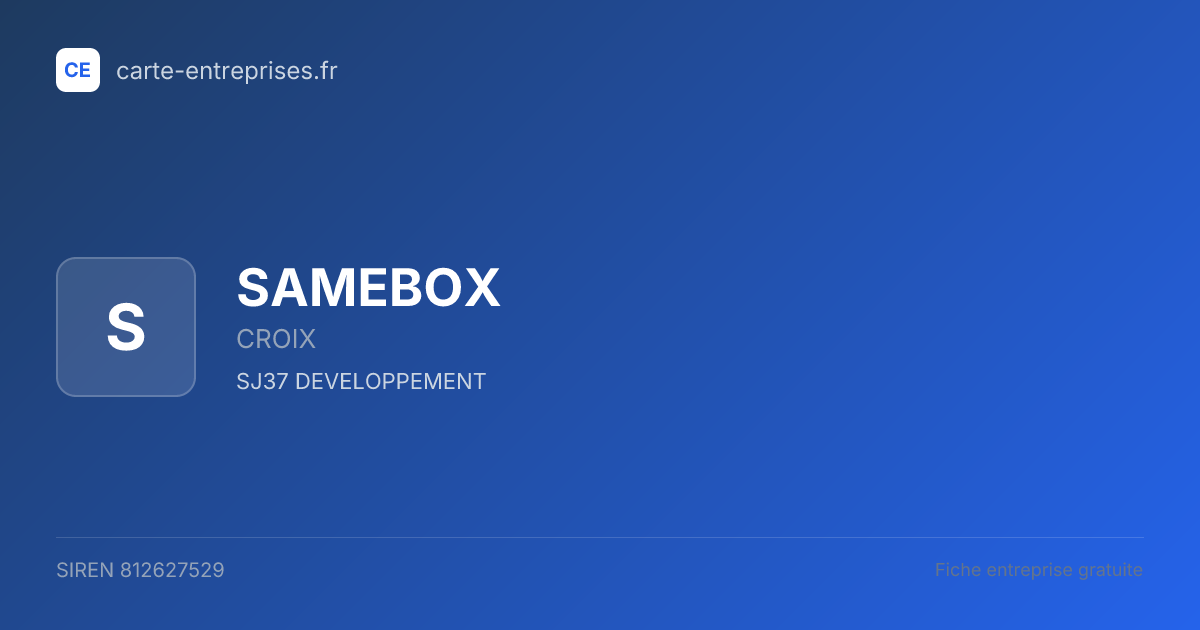 SAMEBOX — 812627529 — fiche entreprise
