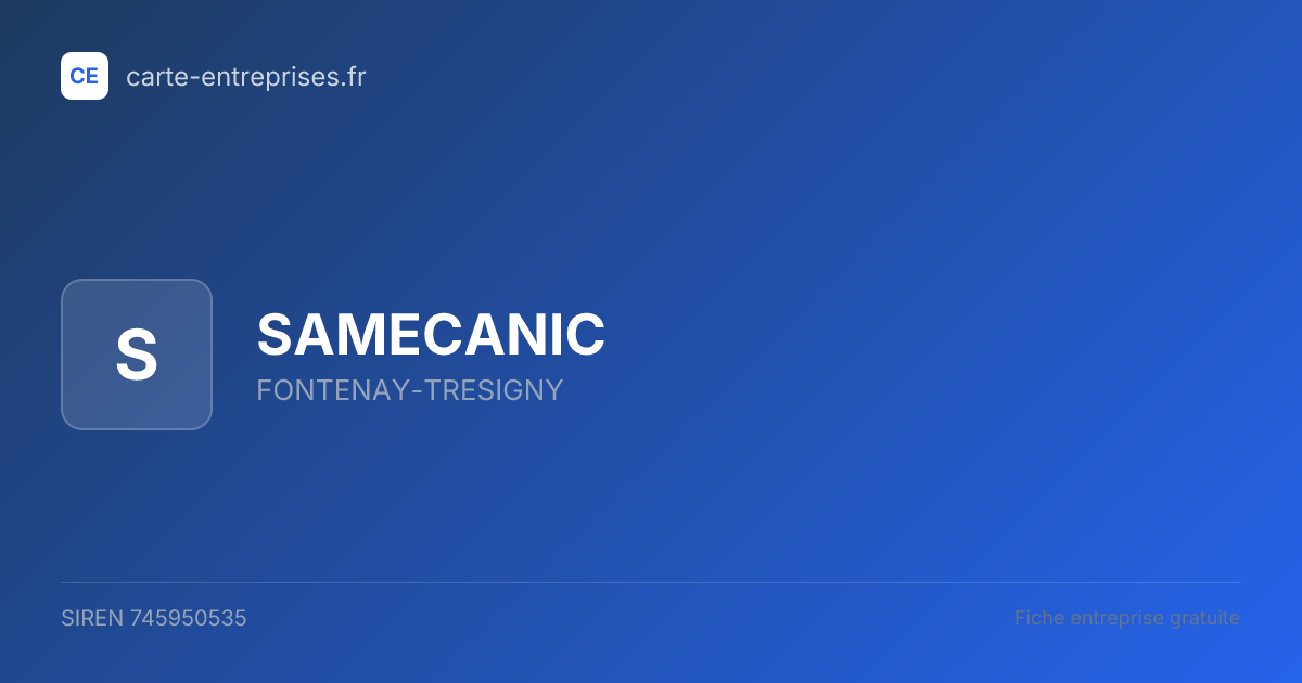 SAMECANIC — 745950535 — fiche entreprise