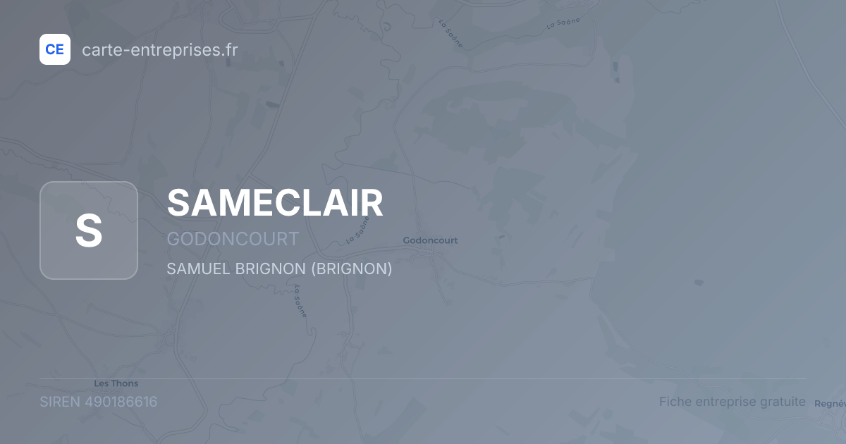 SAMECLAIR — 490186616 — fiche entreprise