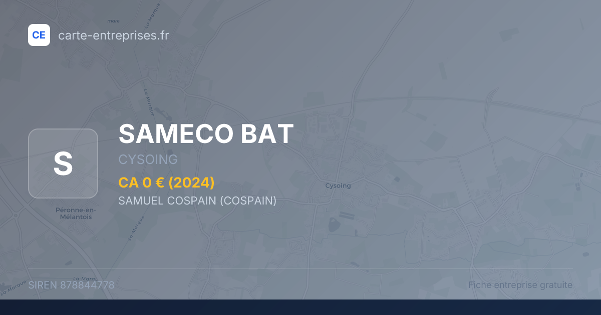 SAMECO BAT — 878844778 — fiche entreprise