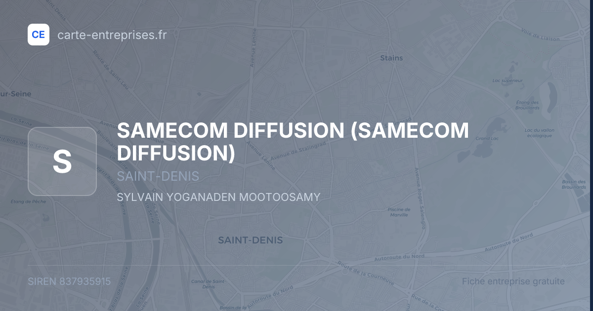 SAMECOM DIFFUSION — 837935915 — fiche entreprise