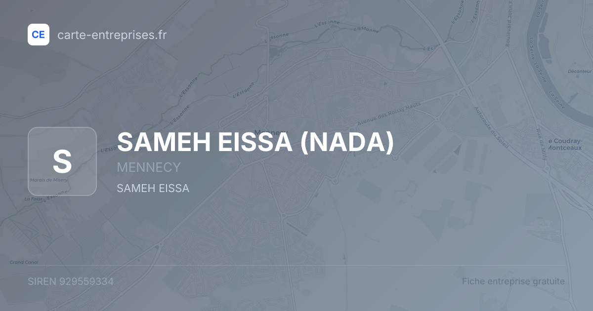 SAMEH EISSA (NADA) — 929559334 — fiche entreprise