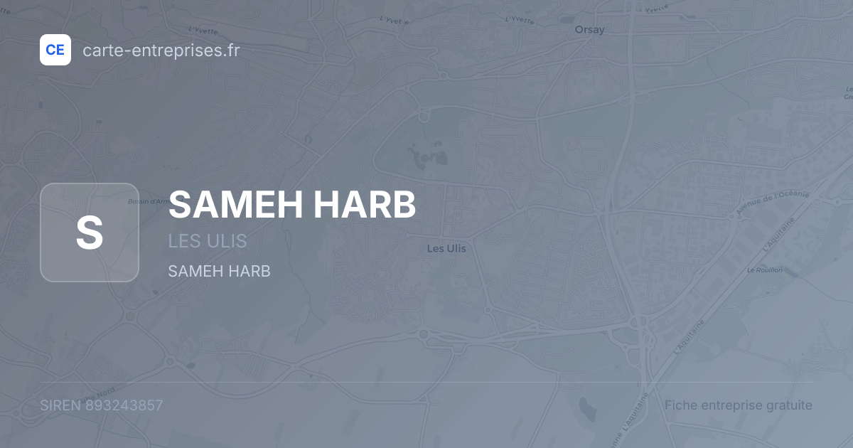 SAMEH HARB — 893243857 — fiche entreprise