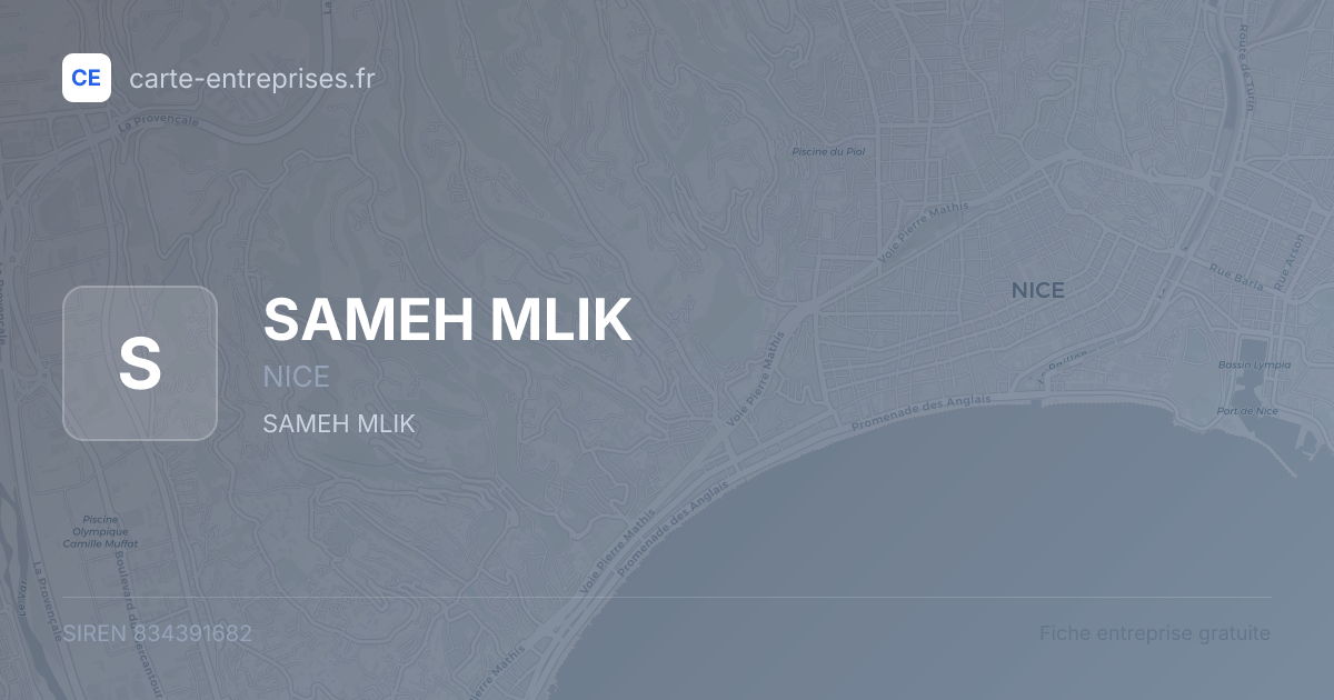 SAMEH MLIK — 834391682 — fiche entreprise