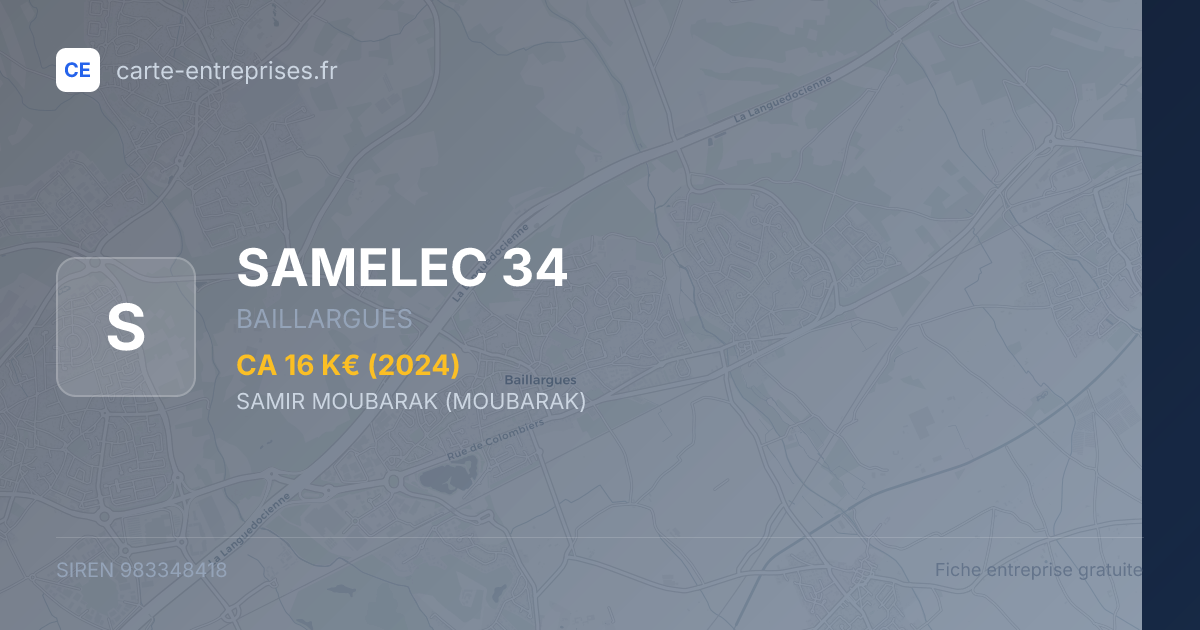 SAMELEC 34 — 983348418 — fiche entreprise