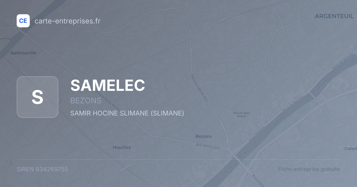 SAMELEC — 834269755 — fiche entreprise