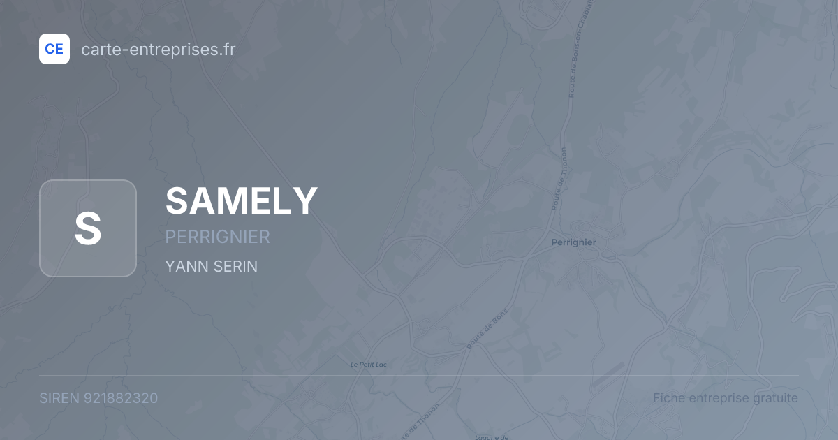 SAMELY — 921882320 — fiche entreprise