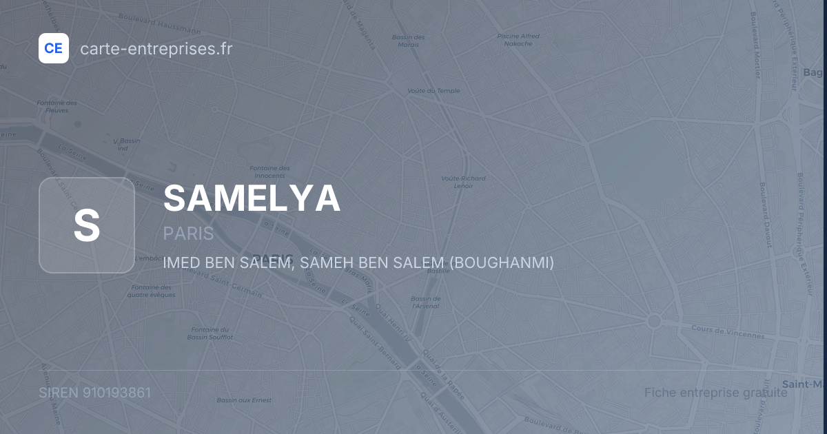 SAMELYA — 910193861 — fiche entreprise