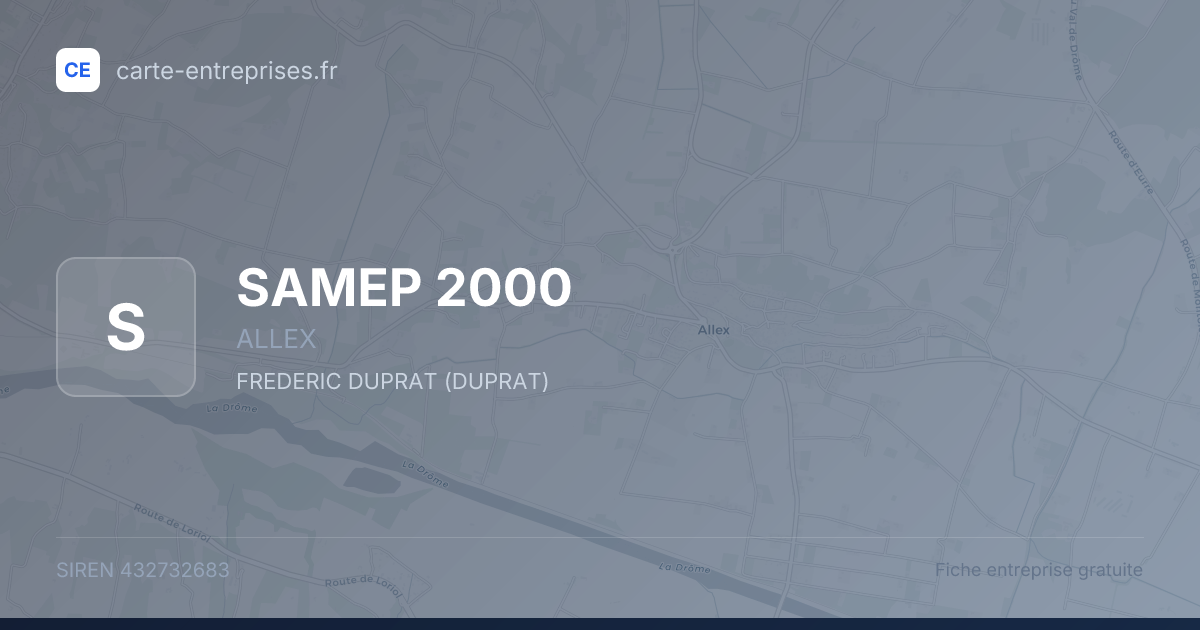SAMEP 2000 — 432732683 — fiche entreprise
