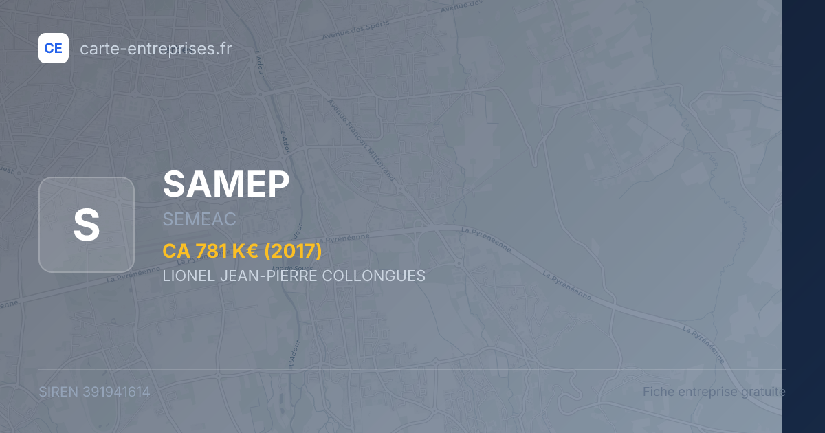 SAMEP — 391941614 — fiche entreprise