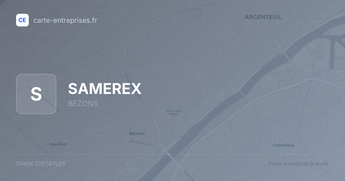 SAMEREX — 328747589 — fiche entreprise