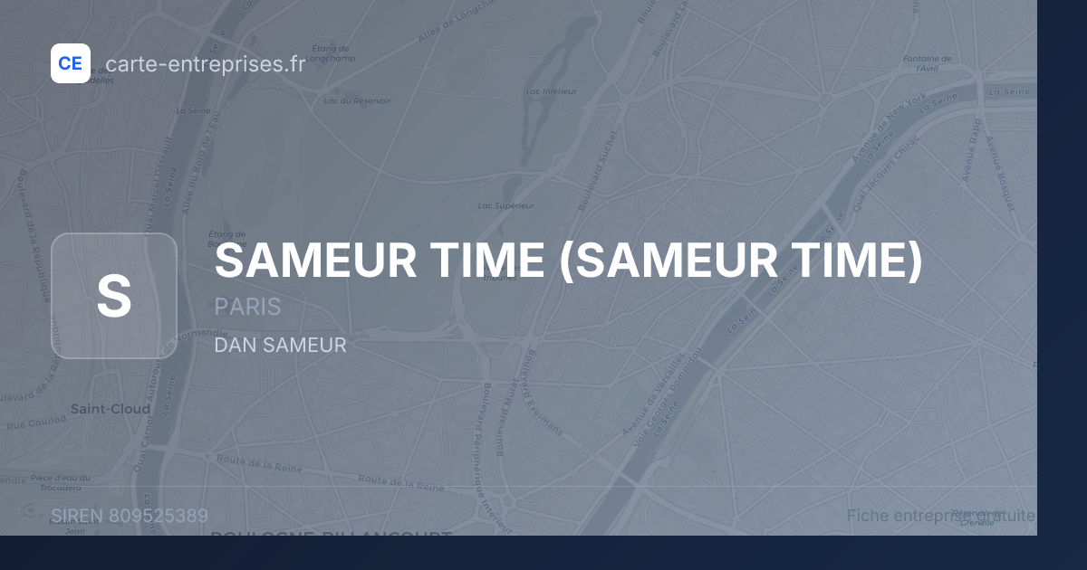 SAMEUR TIME — 809525389 — fiche entreprise
