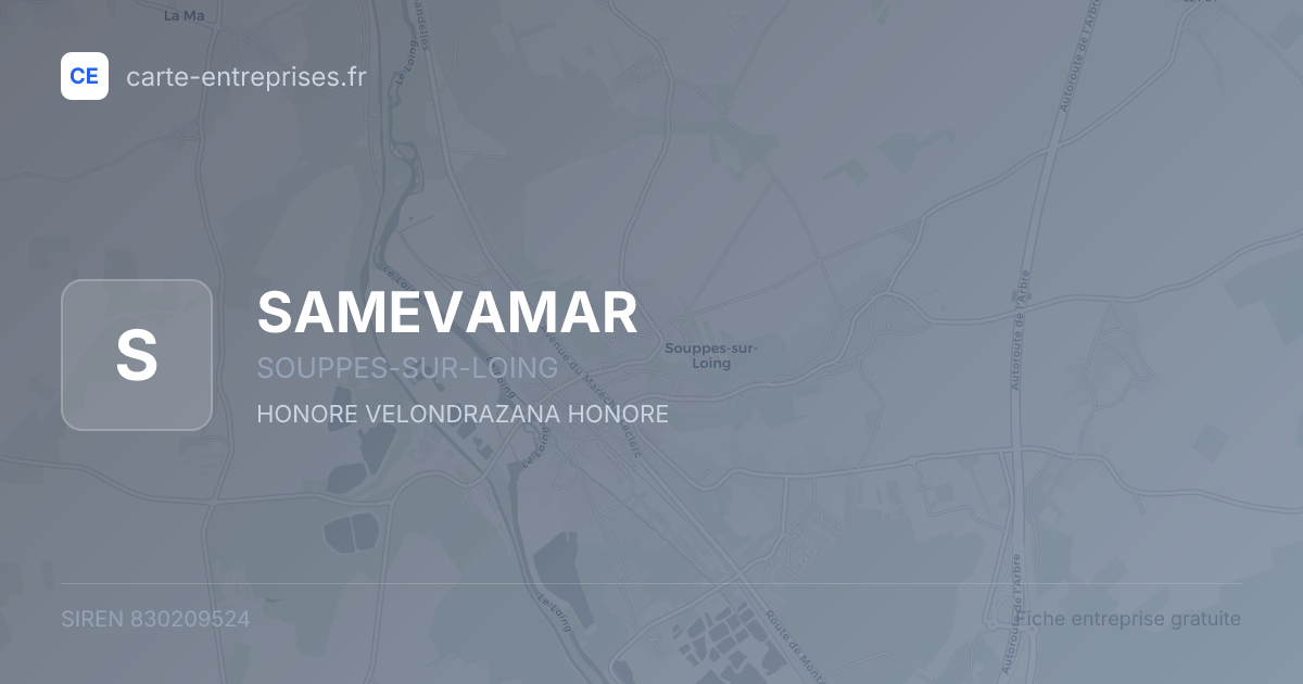 SAMEVAMAR — 830209524 — fiche entreprise
