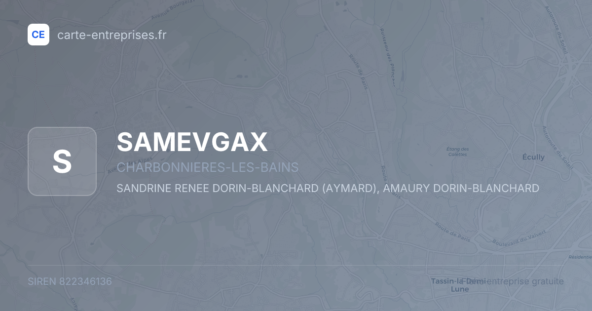 SAMEVGAX — 822346136 — fiche entreprise