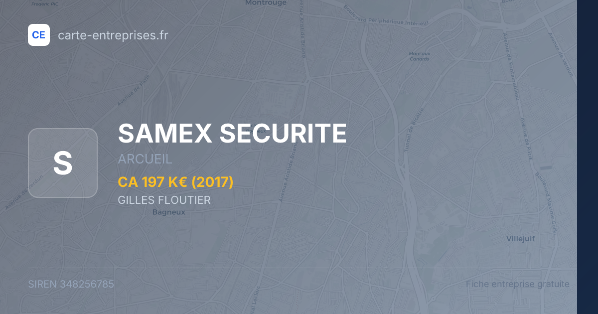 SAMEX SECURITE — 348256785 — fiche entreprise