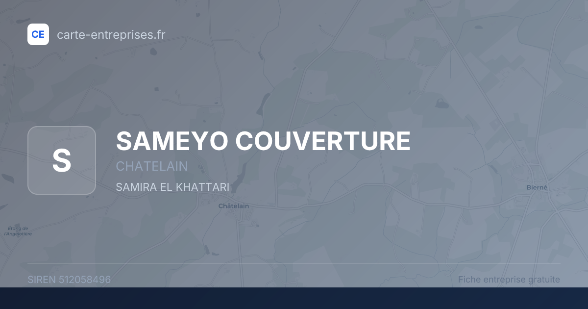 SAMEYO COUVERTURE — 512058496 — fiche entreprise