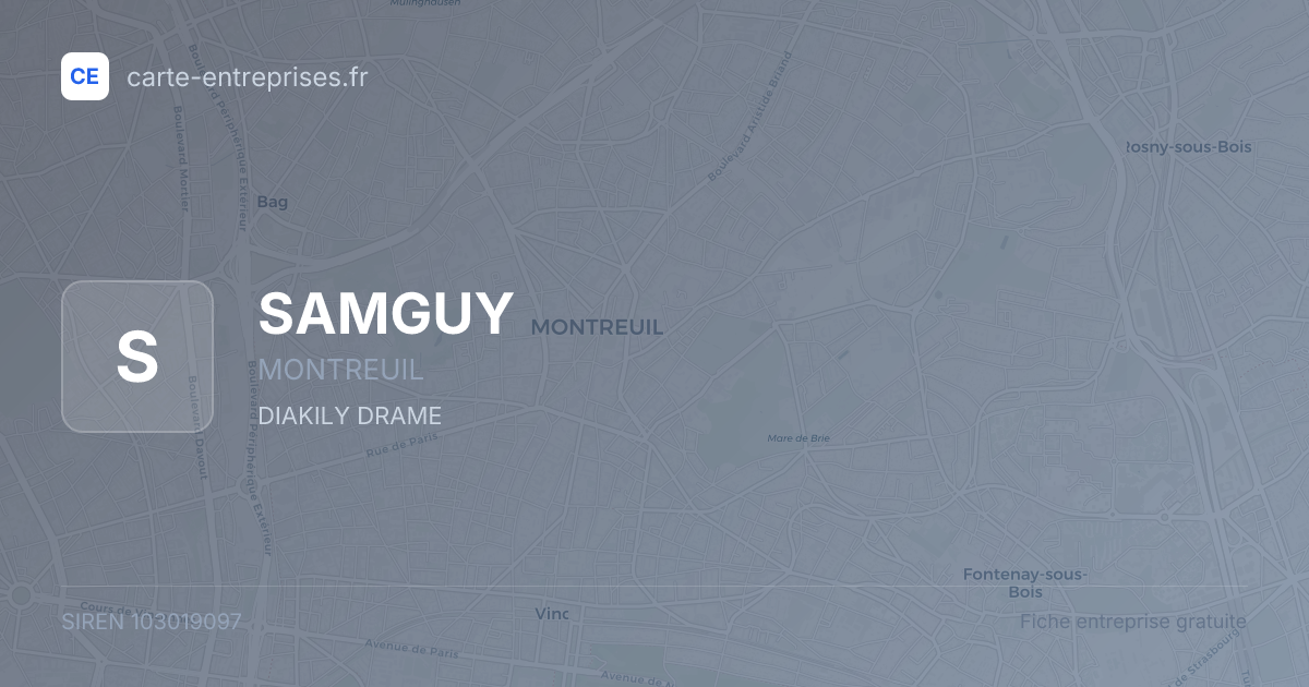 SAMGUY — 103019097 — fiche entreprise