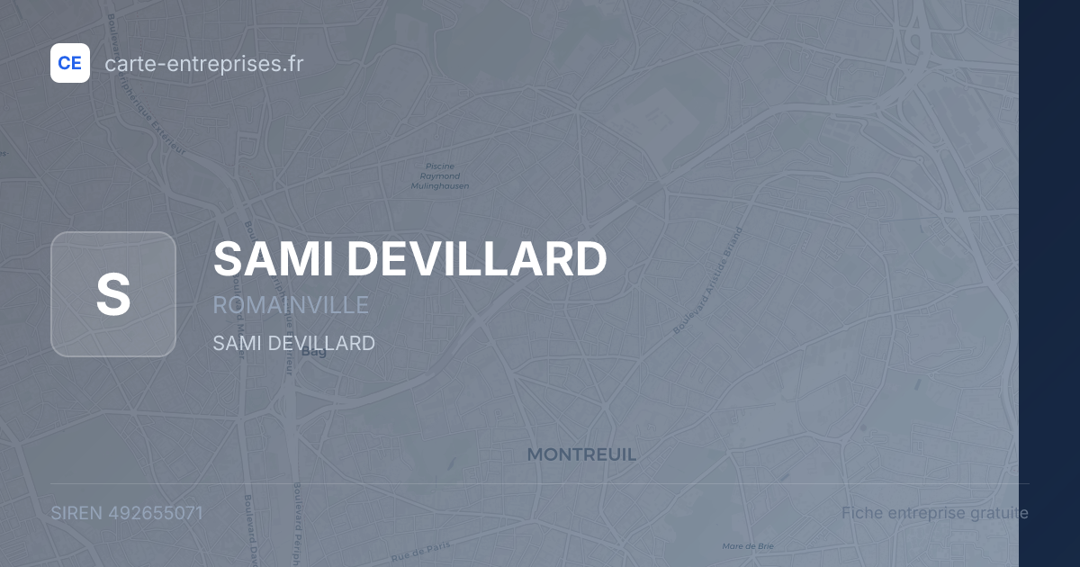 SAMI DEVILLARD — 492655071 — fiche entreprise