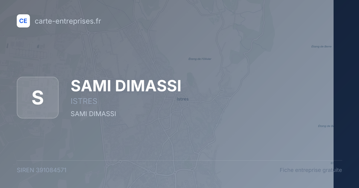 SAMI DIMASSI — 391084571 — fiche entreprise