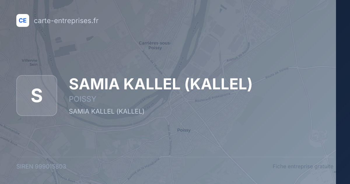 SAMIA KALLEL (KALLEL) — 999015803 — fiche entreprise