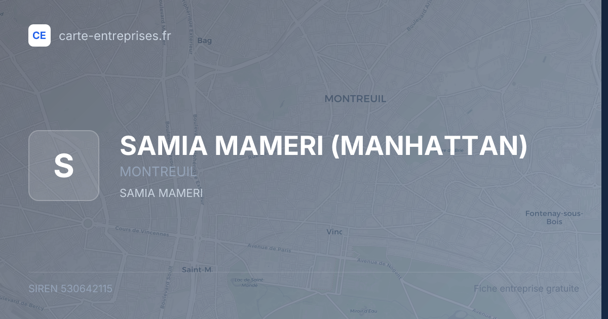 SAMIA MAMERI (MANHATTAN) — 530642115 — fiche entreprise