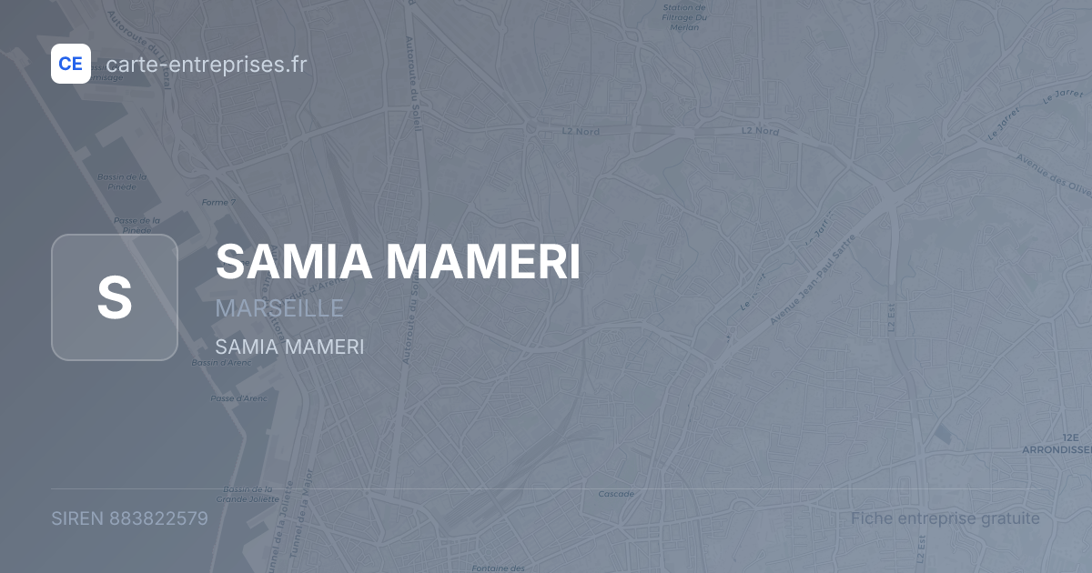 SAMIA MAMERI — 883822579 — fiche entreprise