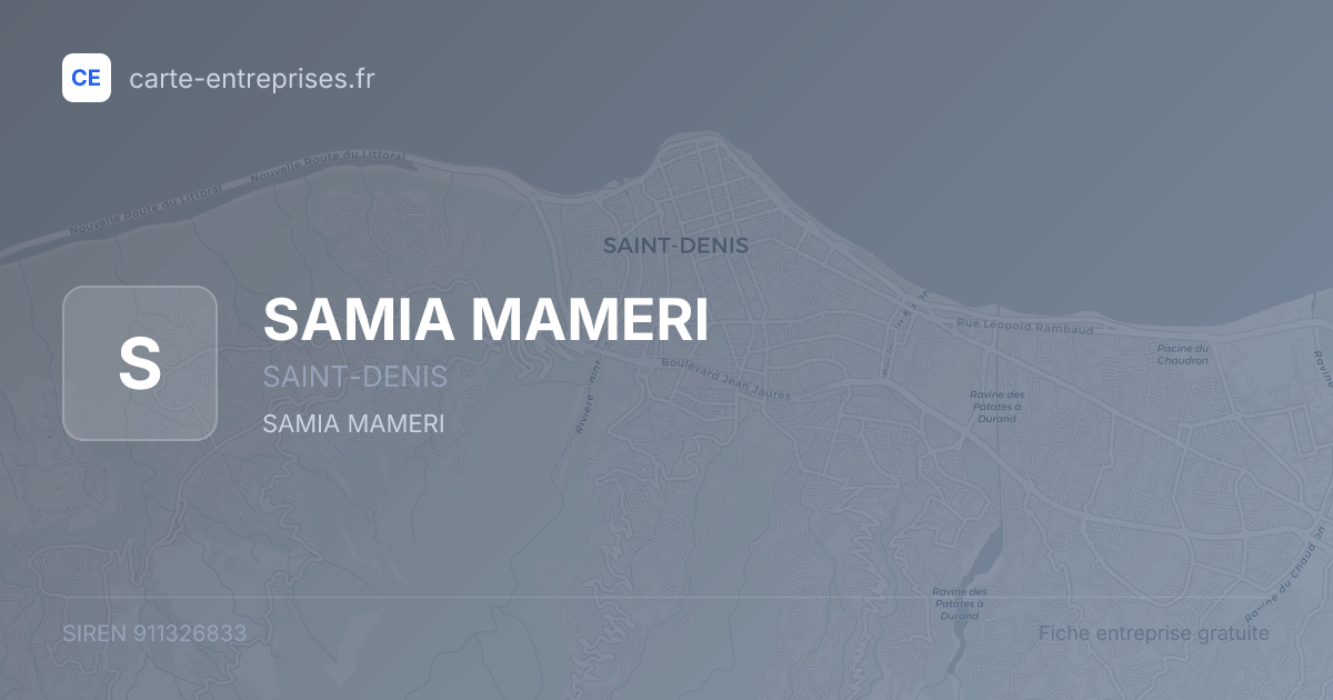 SAMIA MAMERI — 911326833 — fiche entreprise