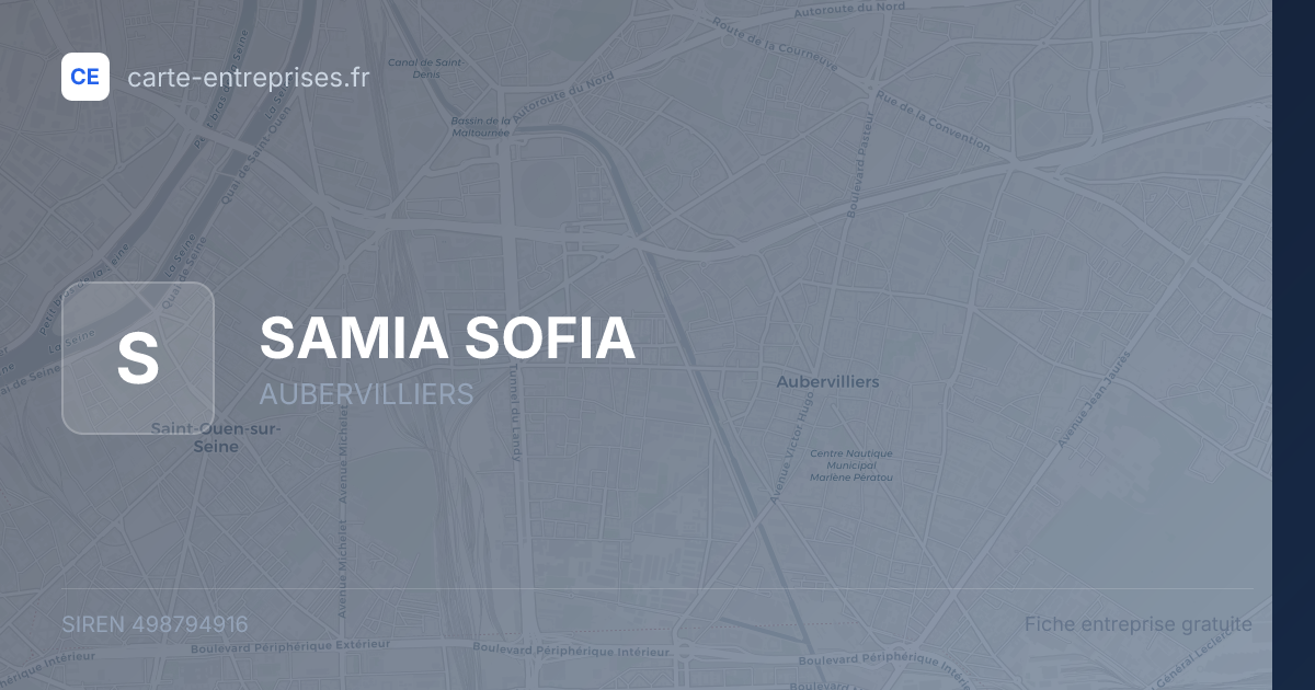 SAMIA SOFIA — 498794916 — fiche entreprise