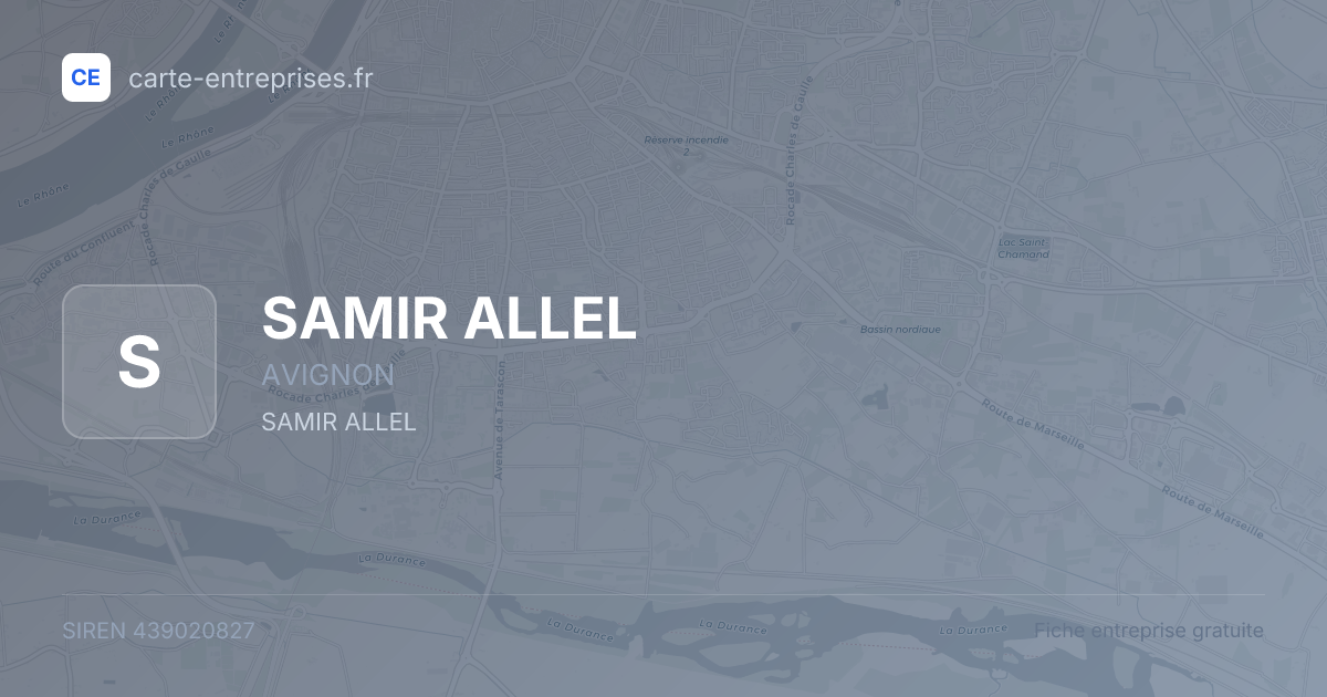 SAMIR ALLEL — 439020827 — fiche entreprise