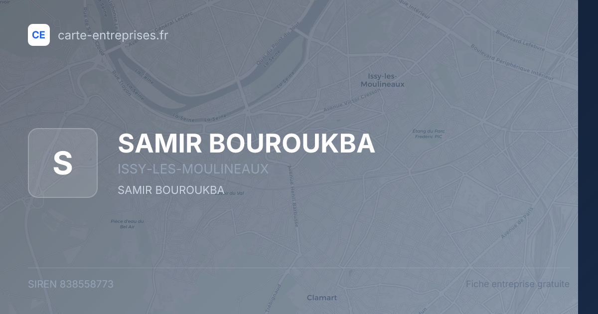 SAMIR BOUROUKBA — 838558773 — fiche entreprise