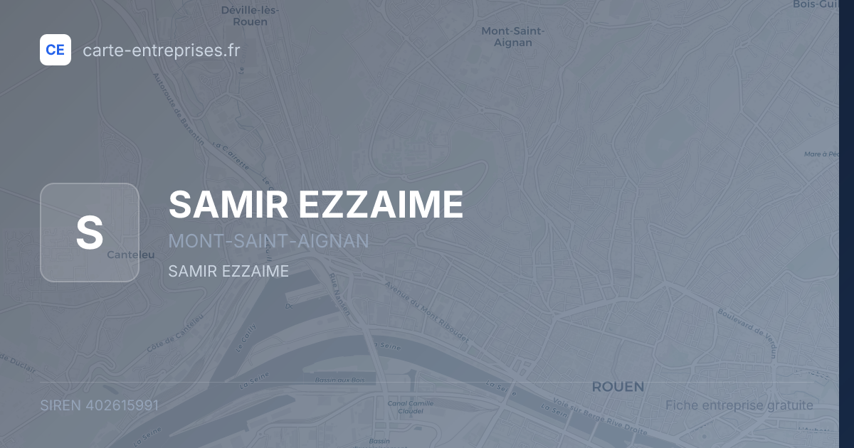 SAMIR EZZAIME — 402615991 — fiche entreprise