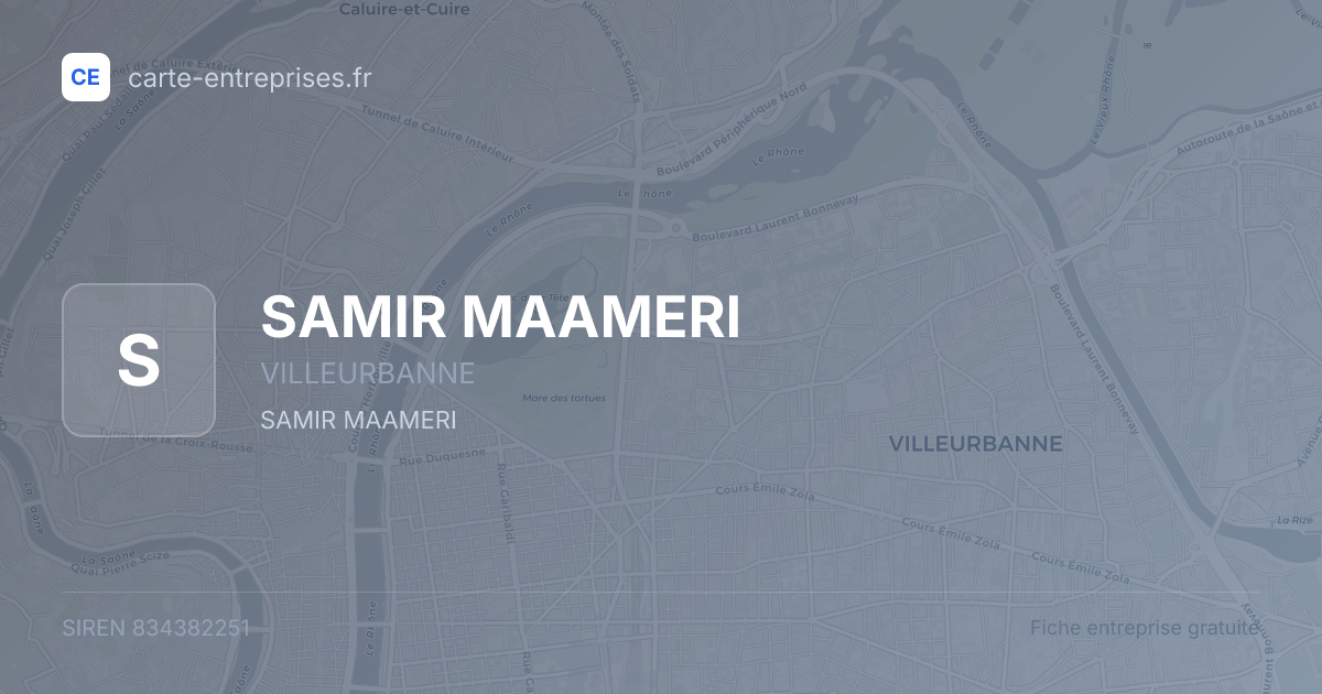 SAMIR MAAMERI — 834382251 — fiche entreprise