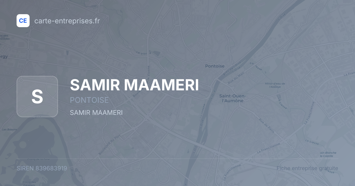 SAMIR MAAMERI — 839683919 — fiche entreprise