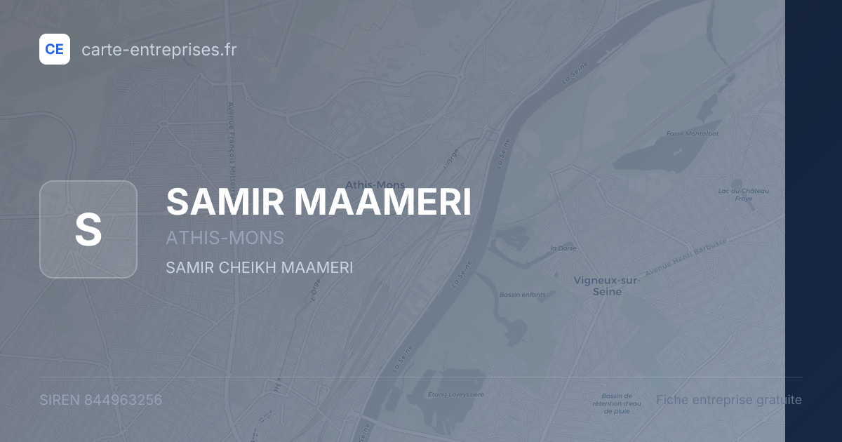SAMIR MAAMERI — 844963256 — fiche entreprise