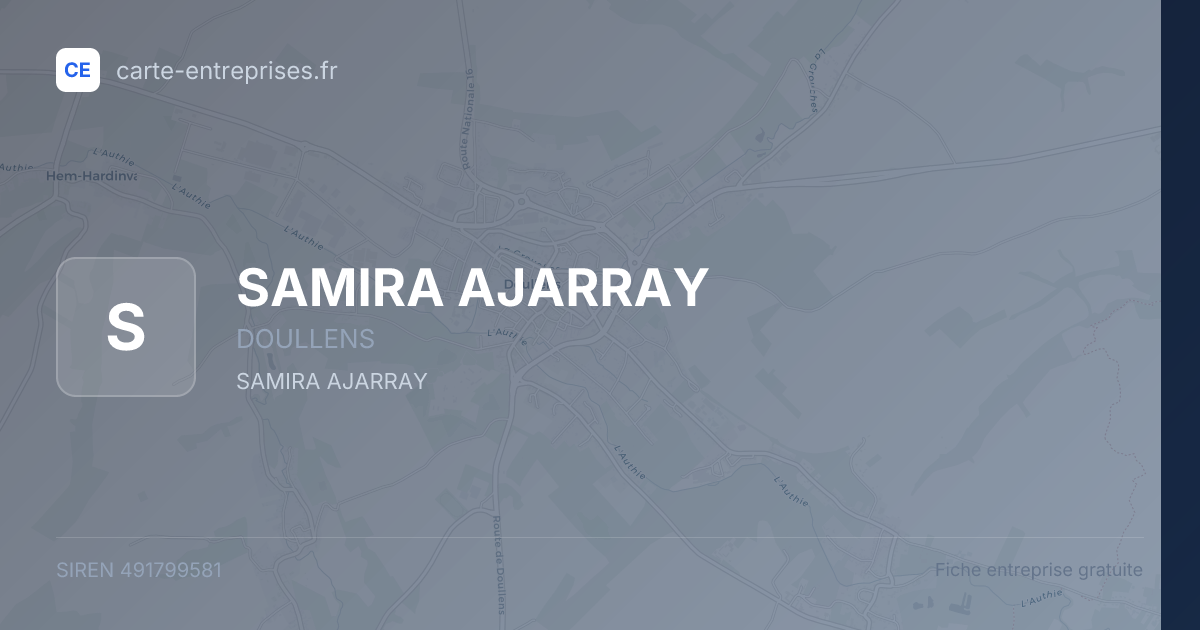 SAMIRA AJARRAY — 491799581 — fiche entreprise