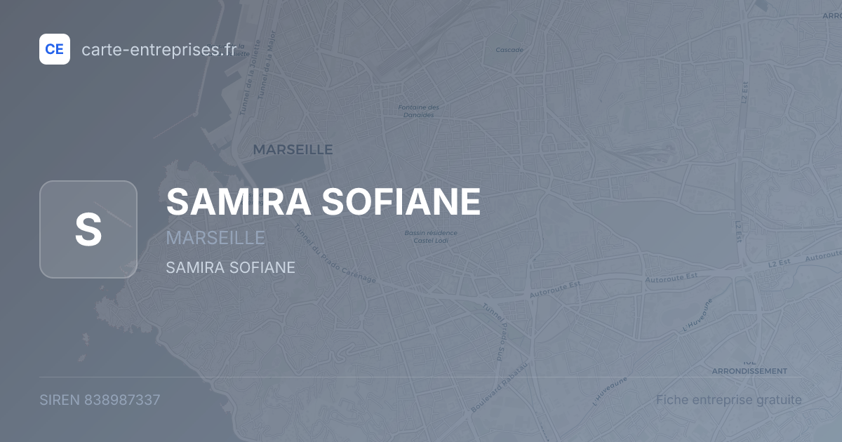 SAMIRA SOFIANE — 838987337 — fiche entreprise
