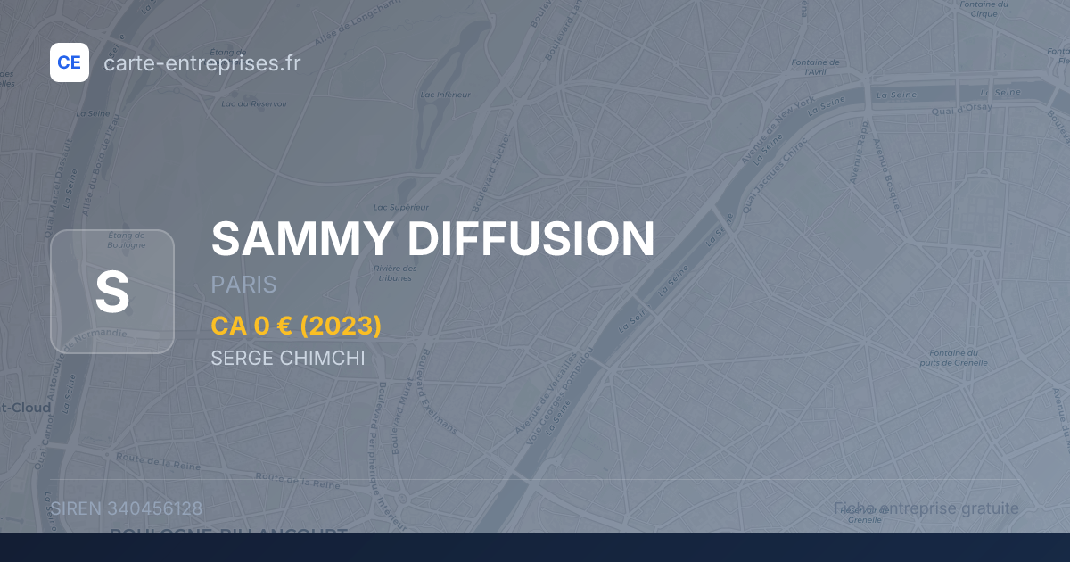 SAMMY DIFFUSION — 340456128 — fiche entreprise