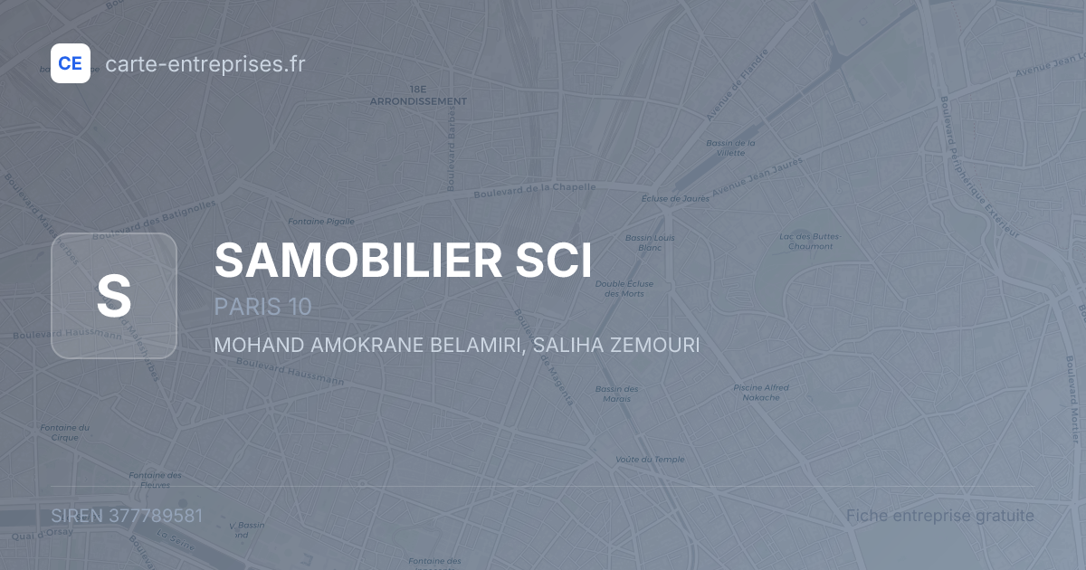 SAMOBILIER SCI — 377789581 — fiche entreprise