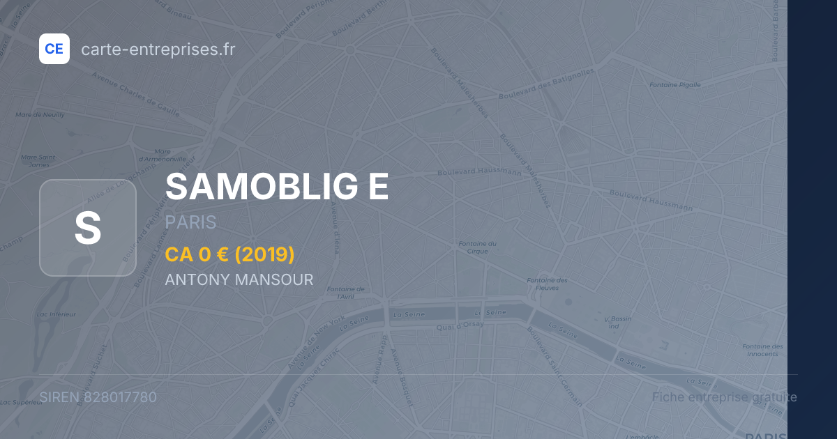 SAMOBLIG E — 828017780 — fiche entreprise