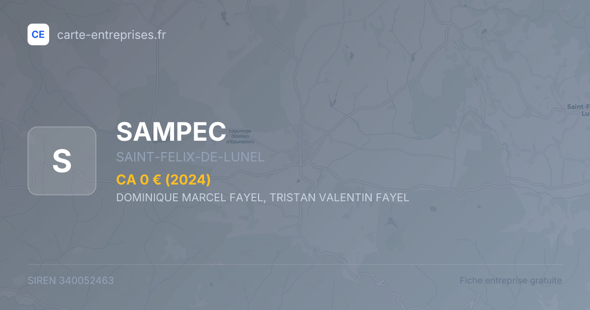 SAMPEC — 340052463 — fiche entreprise