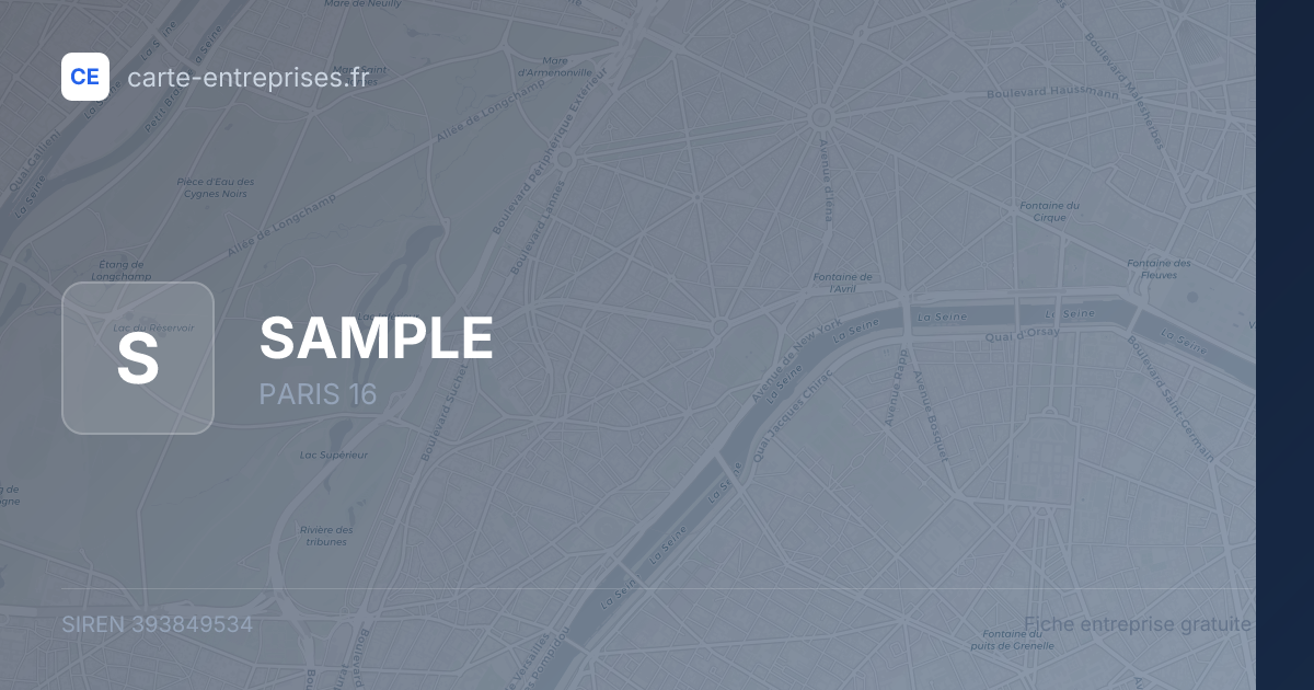 SAMPLE — 393849534 — fiche entreprise