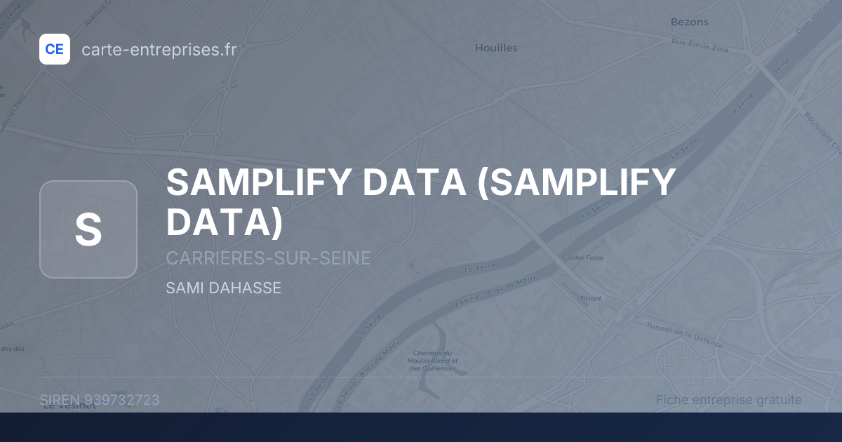 SAMPLIFY DATA — 939732723 — fiche entreprise