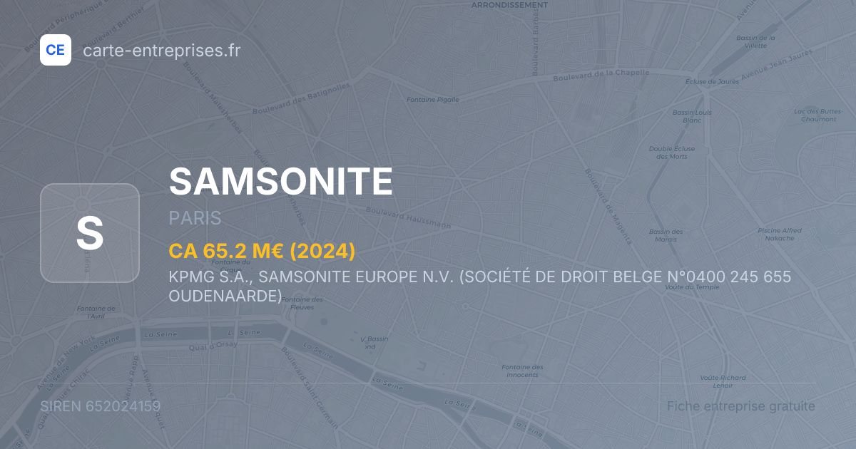 SAMSONITE — 652024159 — fiche entreprise
