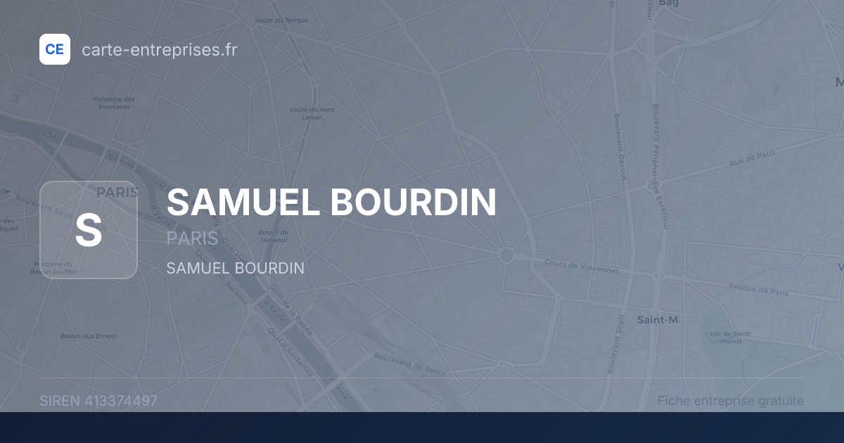 SAMUEL BOURDIN — 413374497 — fiche entreprise