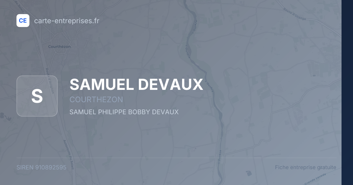 SAMUEL DEVAUX — 910892595 — fiche entreprise