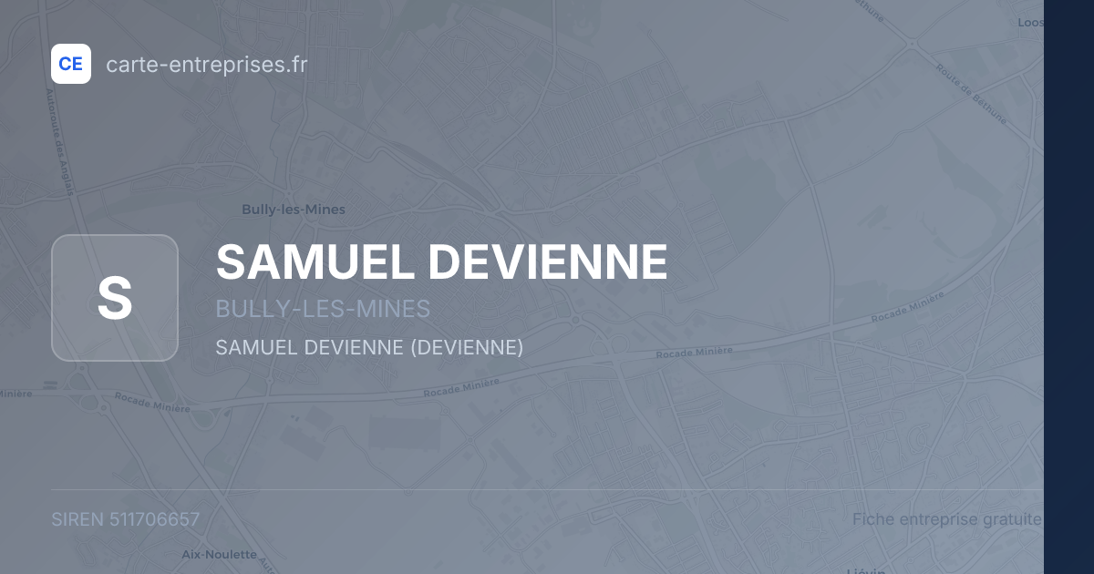 SAMUEL DEVIENNE — 511706657 — fiche entreprise