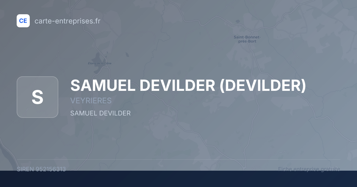 SAMUEL DEVILDER (DEVILDER) — 952156313 — fiche entreprise