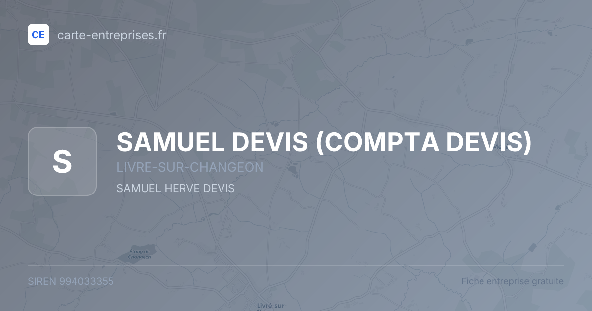 SAMUEL DEVIS (COMPTA DEVIS) — 994033355 — fiche entreprise