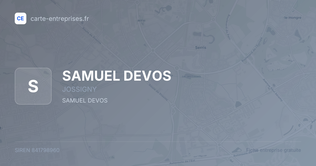 SAMUEL DEVOS — 841798960 — fiche entreprise