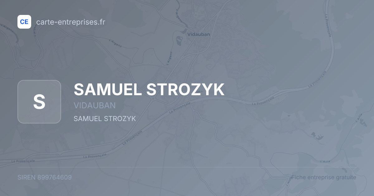 SAMUEL STROZYK — 899764609 — fiche entreprise